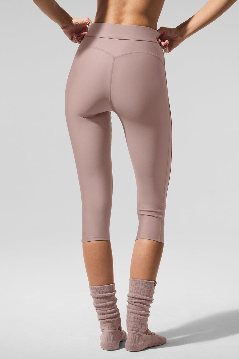 Airlift Mesh High-Waist Just Right Capri - Taupe - Image 3