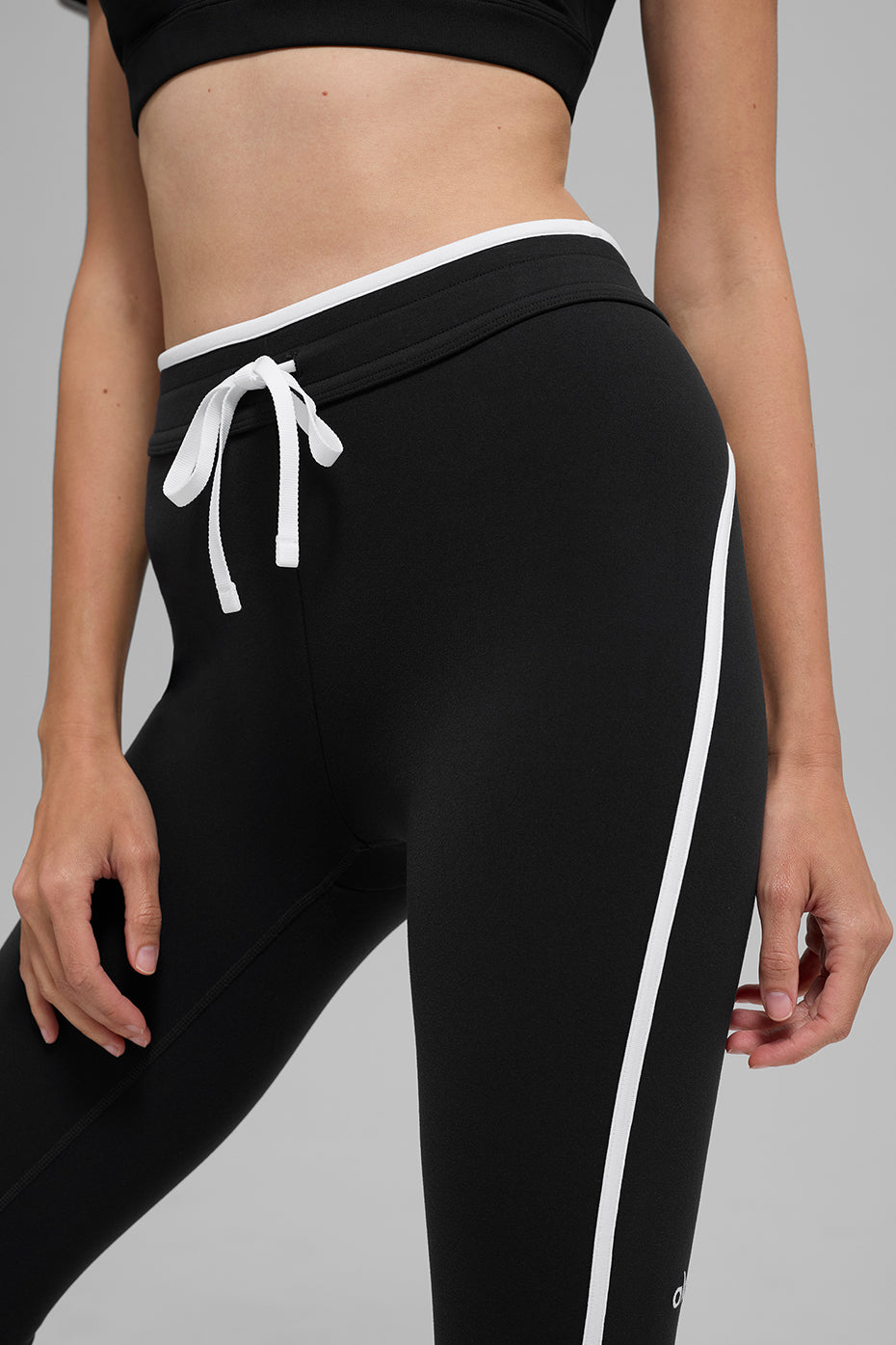 Airbrush High-Waist Race Pace Capri - Black/White - Image 4