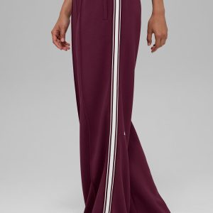 Track Star Wide Leg Pant (Regular) - Burgundy