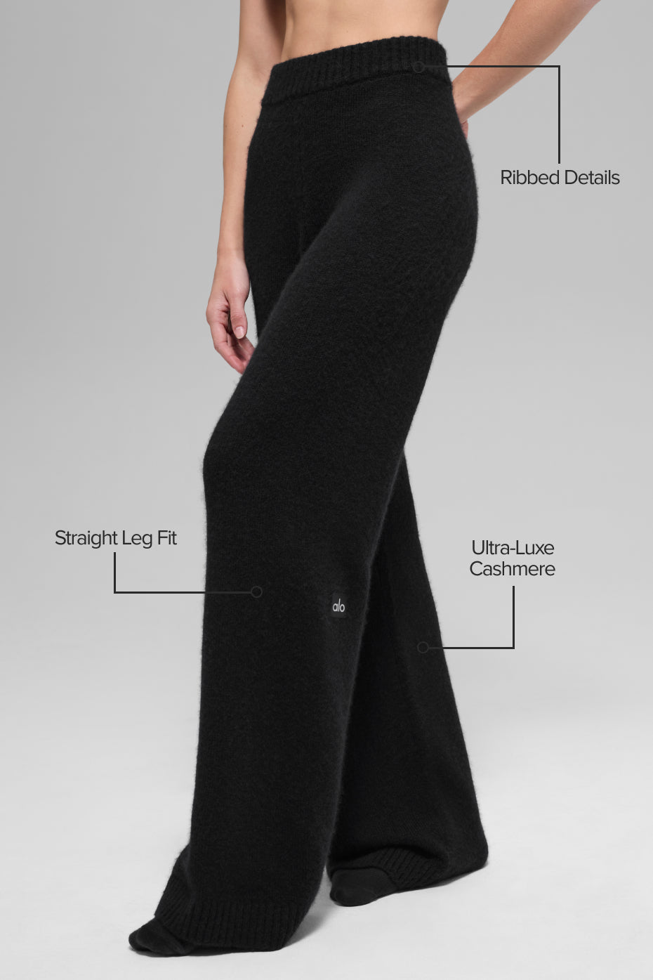Cashmere High-Waist New Class Wide Leg Pant - Black - Image 2