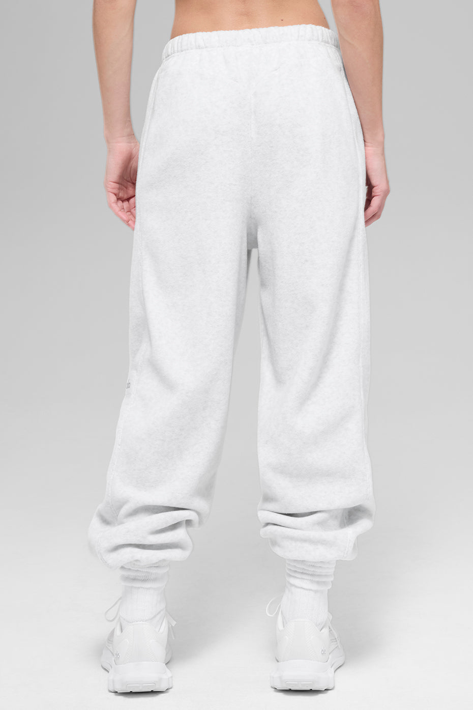 Polar Fleece High-Waist Retreat Jogger - White Heather Grey - Image 3