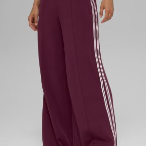 Track Star Wide Leg Pant (Long) - Burgundy