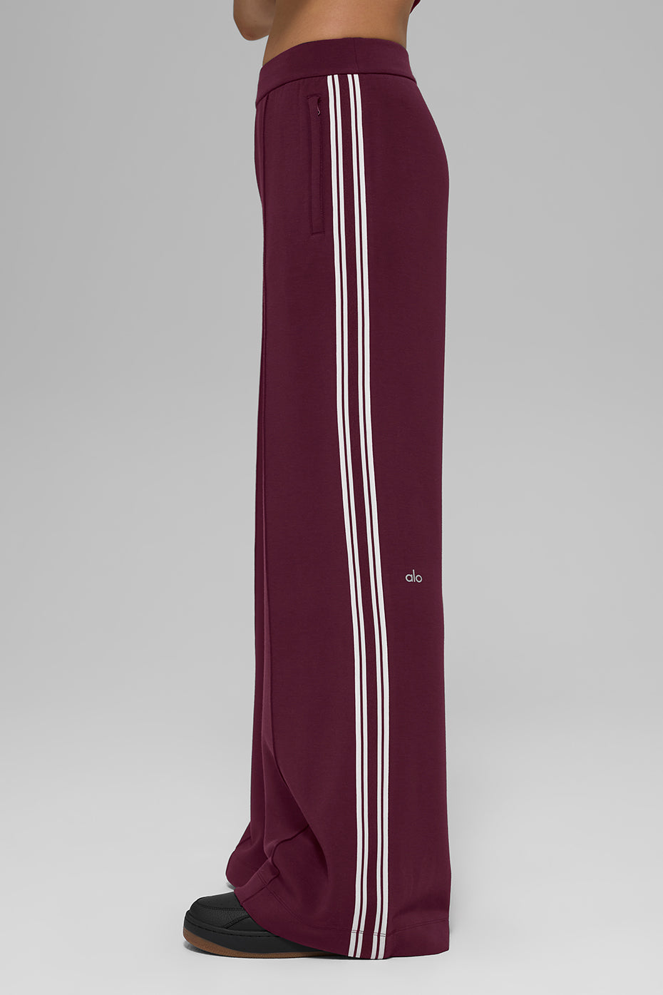 Track Star Wide Leg Pant (Long) - Burgundy - Image 4