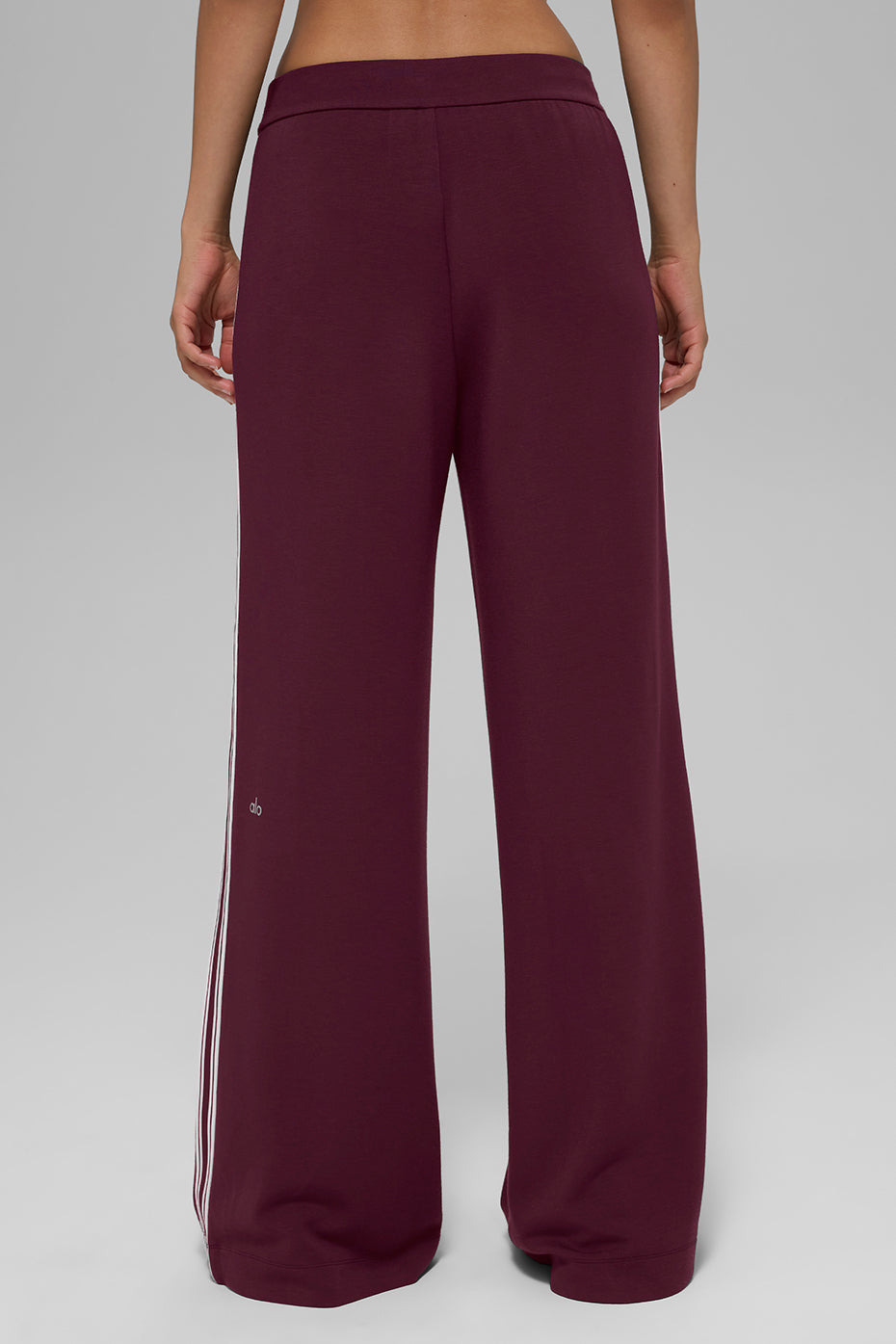 Track Star Wide Leg Pant (Long) - Burgundy - Image 3
