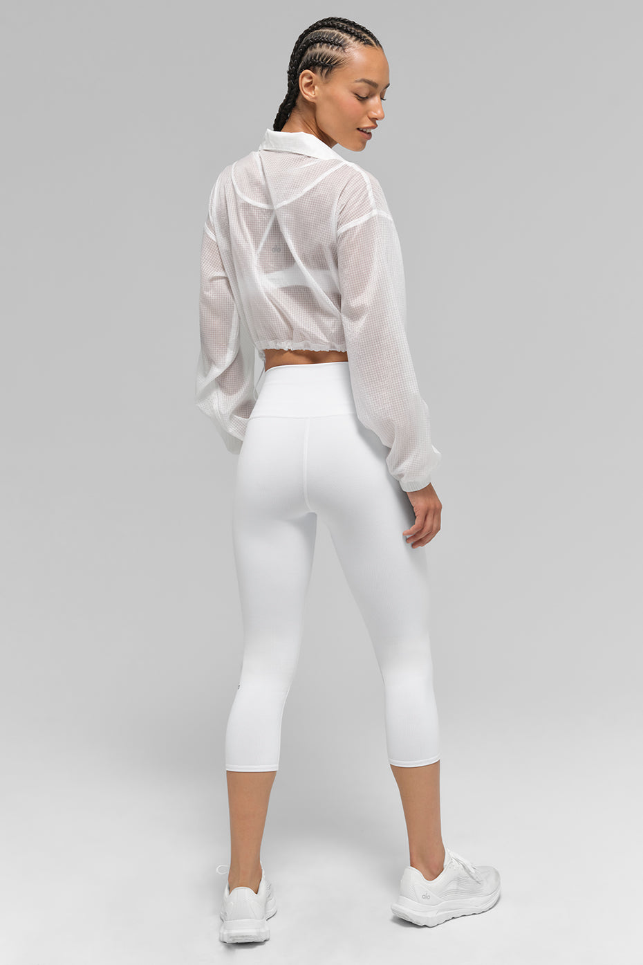 High-Waist Airbrush Capri - White - Image 4