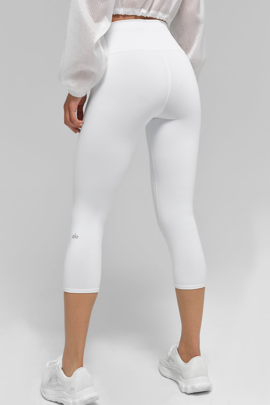 High-Waist Airbrush Capri - White - Image 2