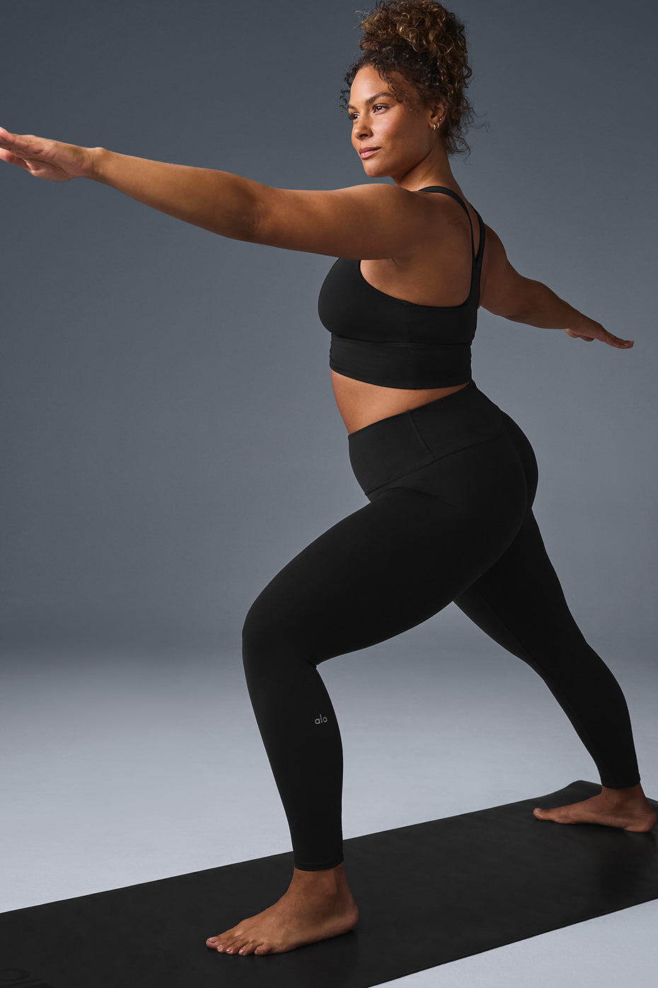 7/8 High-Waist Airbrush Legging - Black - Image 9