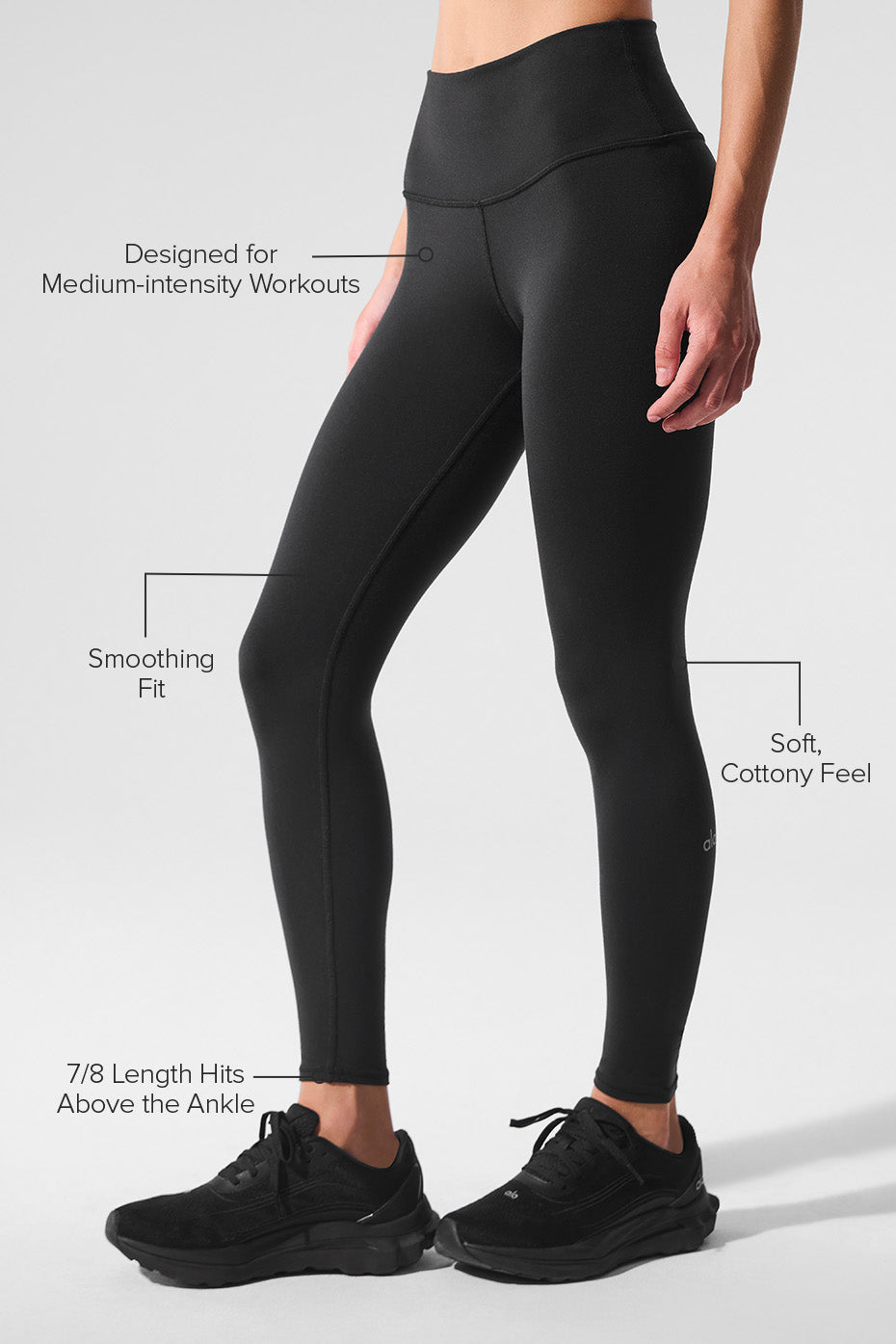 7/8 High-Waist Airbrush Legging - Black - Image 2