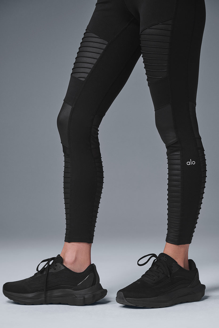 7/8 High-Waist Moto Legging - Black - Image 4