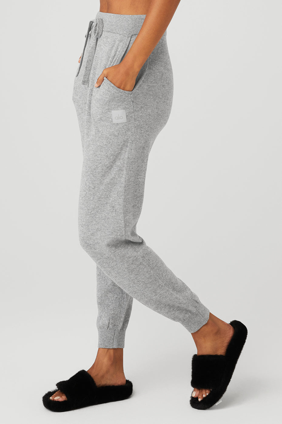 High-Waist Cashmere Jet Set Pant - Dove Grey Heather - Image 2
