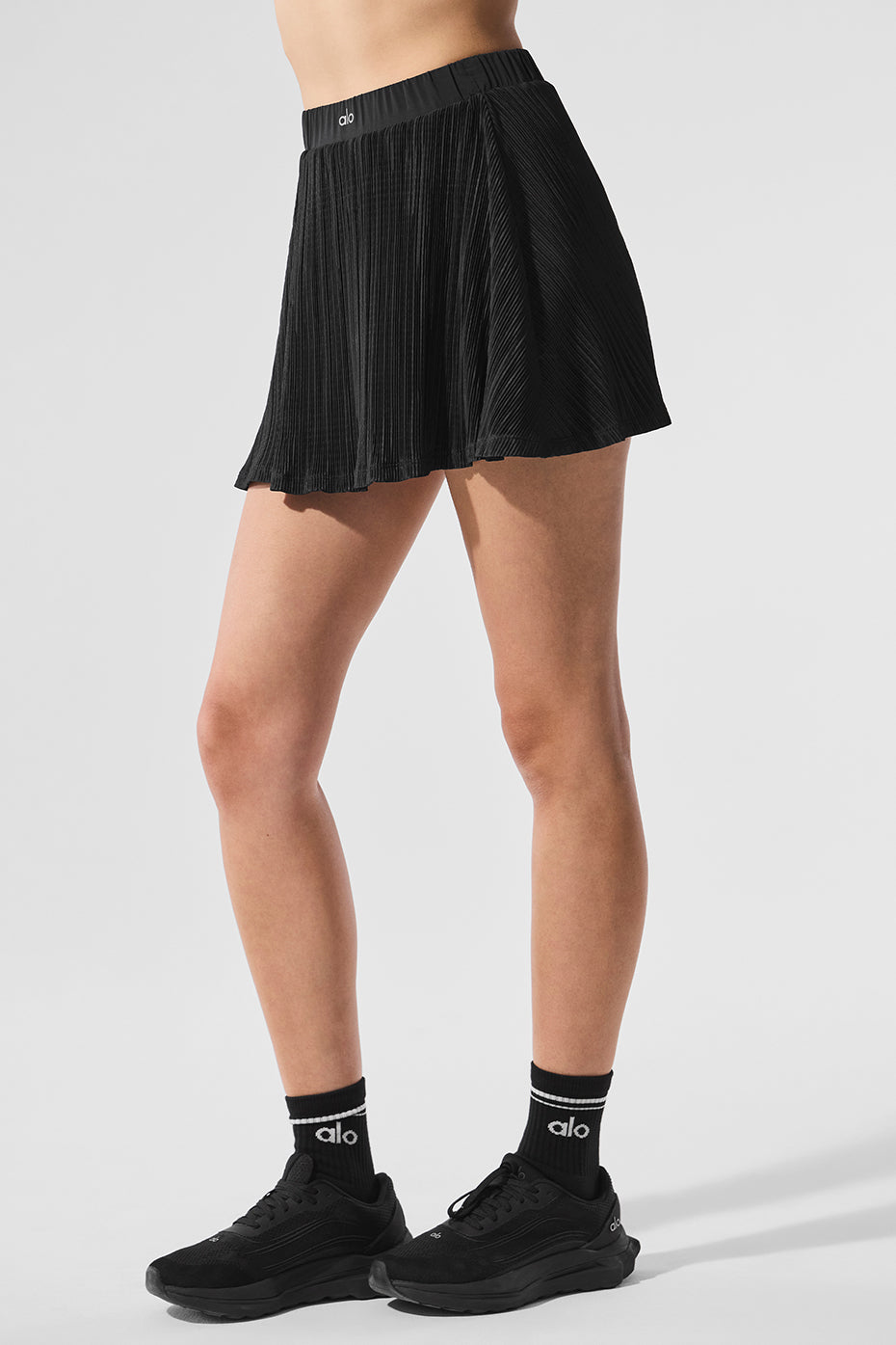 Micro Plisse Tennis Skirt - Black - Image 4
