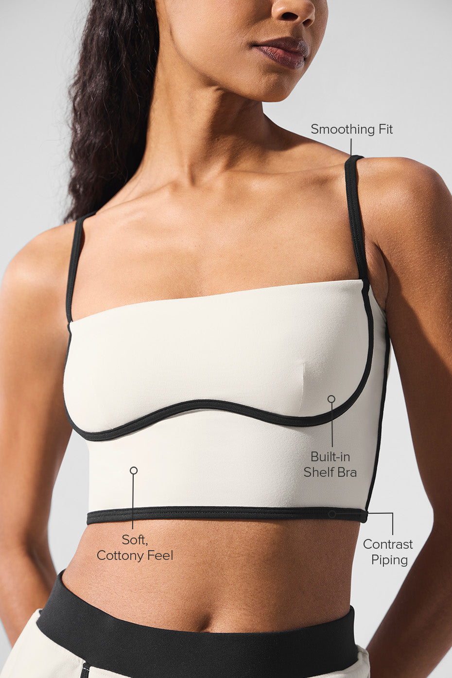 Airbrush Streamlined Bra Tank - Ivory/Black - Image 2
