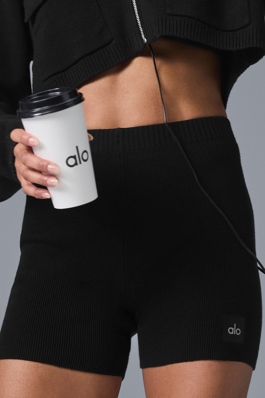 Scholar Knit High-Waist Short - Black - Image 4