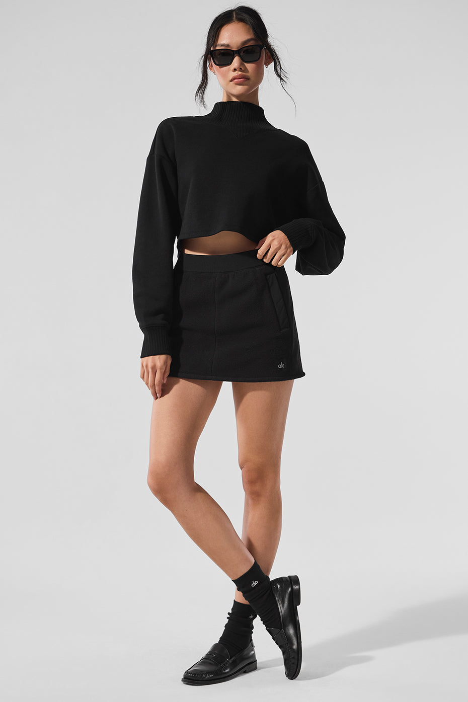 Polar Fleece Wintry Mix Skirt - Black