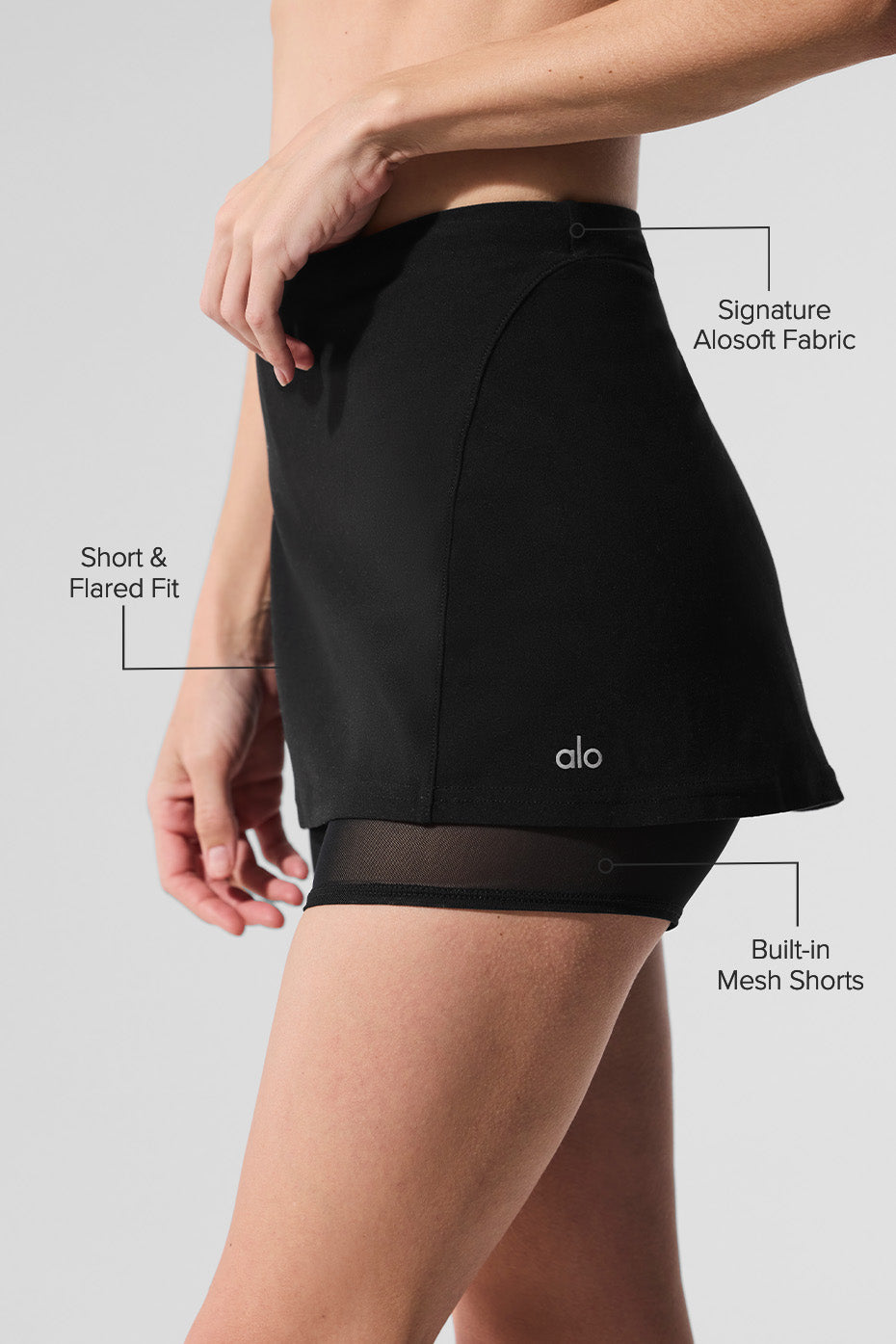 Alosoft Serve It Up Skirt - Black - Image 2