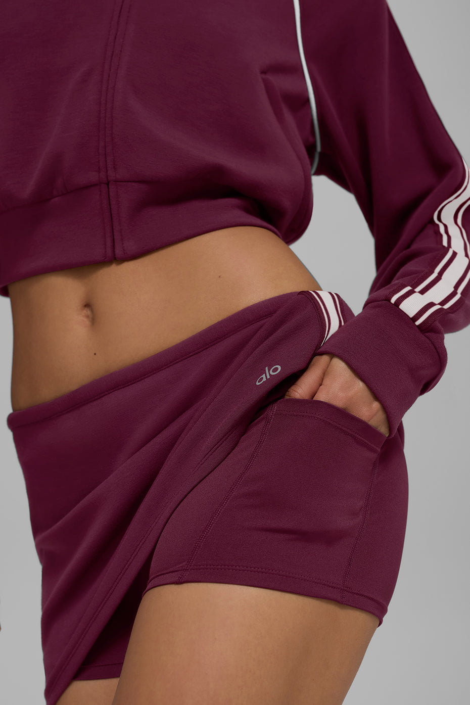 Track Star Mini Skirt - Burgundy - Image 5
