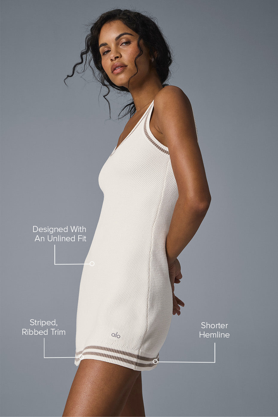 Tennis Club Sweater Knit Dress - Ivory/Gravel - Image 2