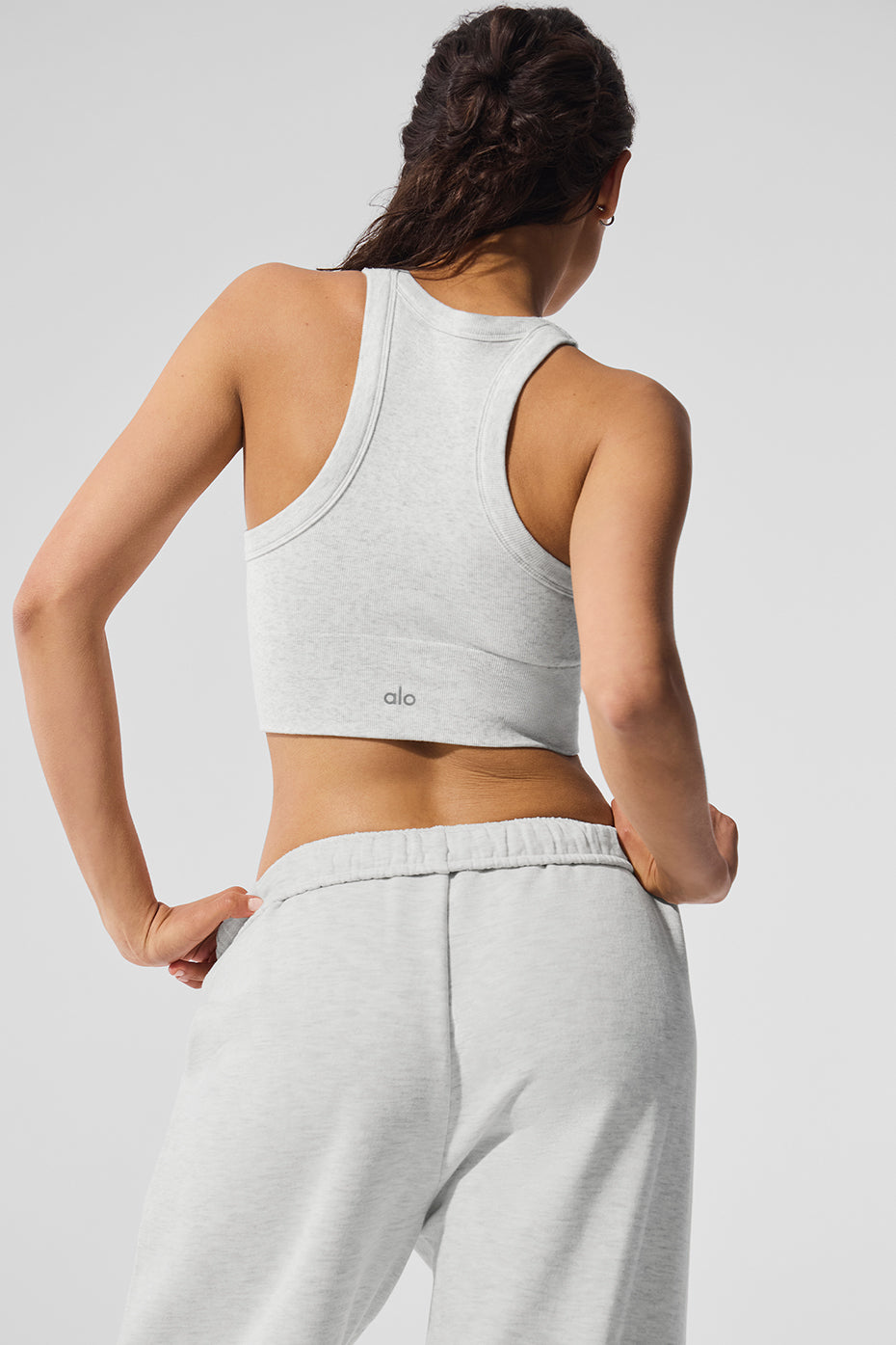 Seamless Delight High Neck Bra - White Heather - Image 3