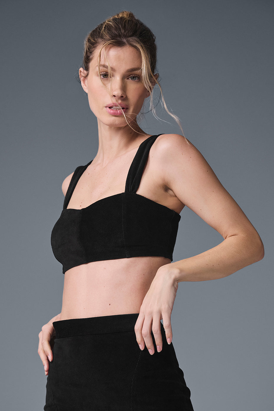 Micro Corduroy Winter Break Bra - Black - Image 3