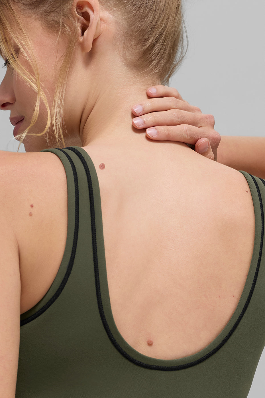 Airbrush Heart Throb Bra - Green Olive/Black - Image 3