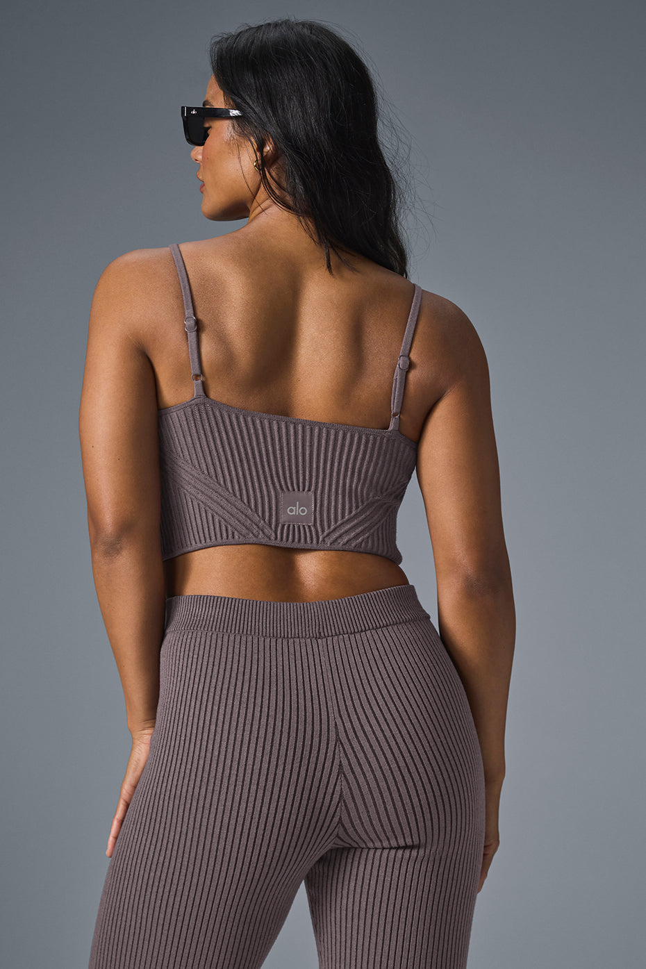 Denim Knit Garter Tank - Raisinette/Black - Image 3