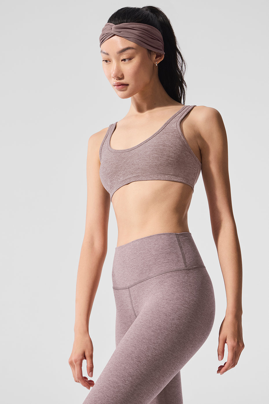 Alosoft Center Stage Bra - Dark Pink Quartz Heather - Image 4