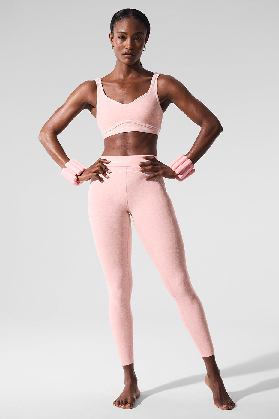 Alosoft Heart Throb Bra - Pink Quartz Heather/White - Image 4