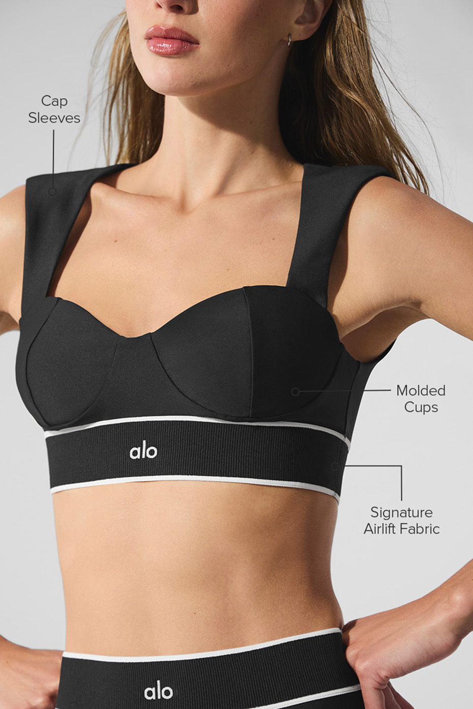 Airlift Alignment Bra - Black/White - Image 2