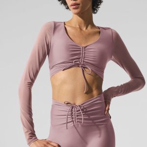 Airlift Mesh Divine Long Sleeve Bra - Smoky Quartz