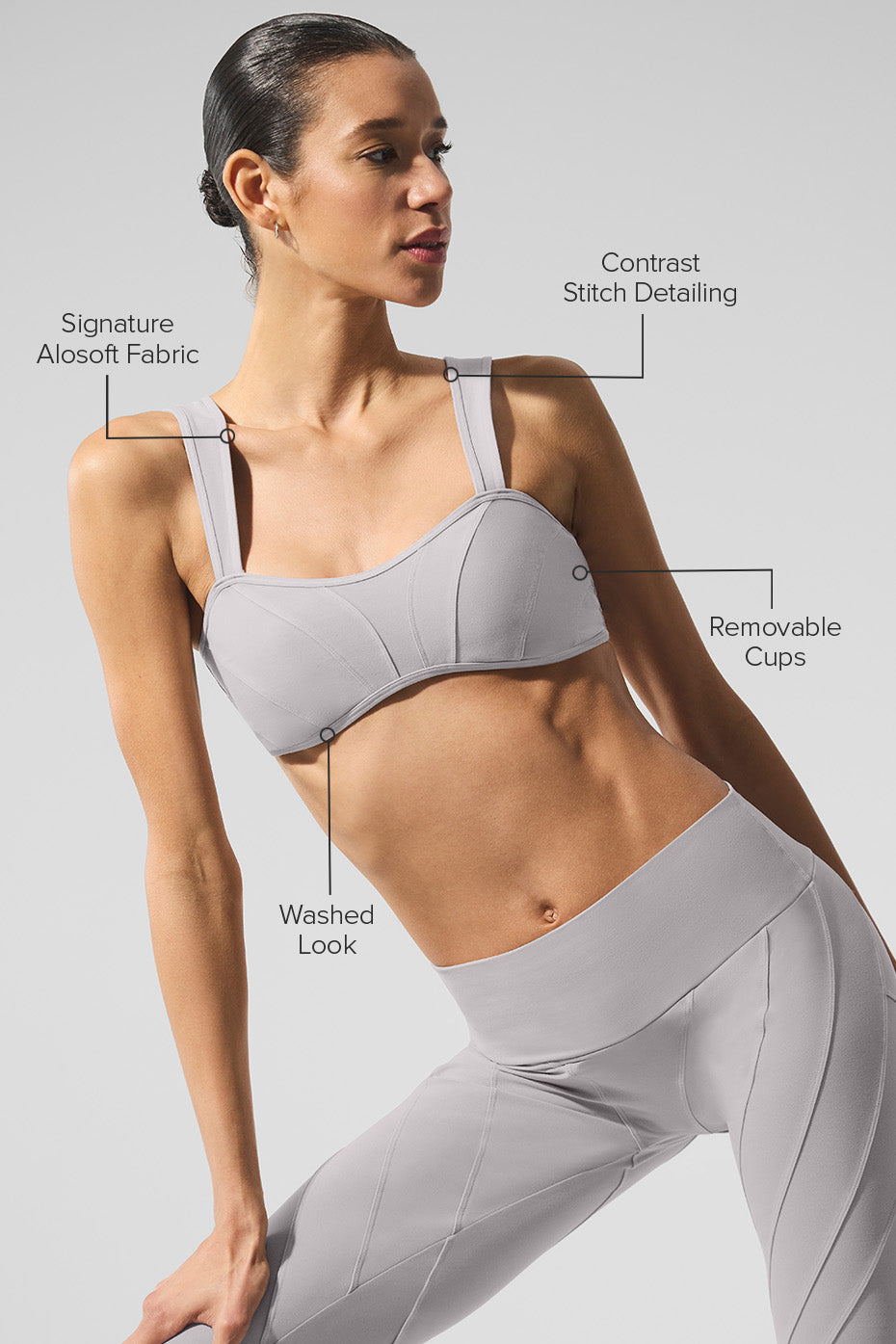 Washed Alosoft Sunray Bra - Grey Sky Wash - Image 2