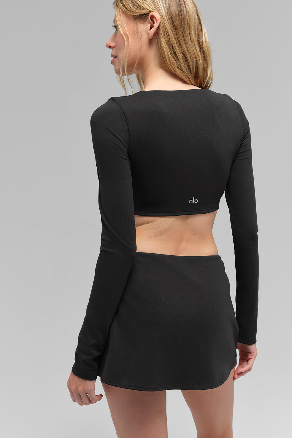 ALO Softsculpt Precision Long Sleeve Bra - Black - Image 3