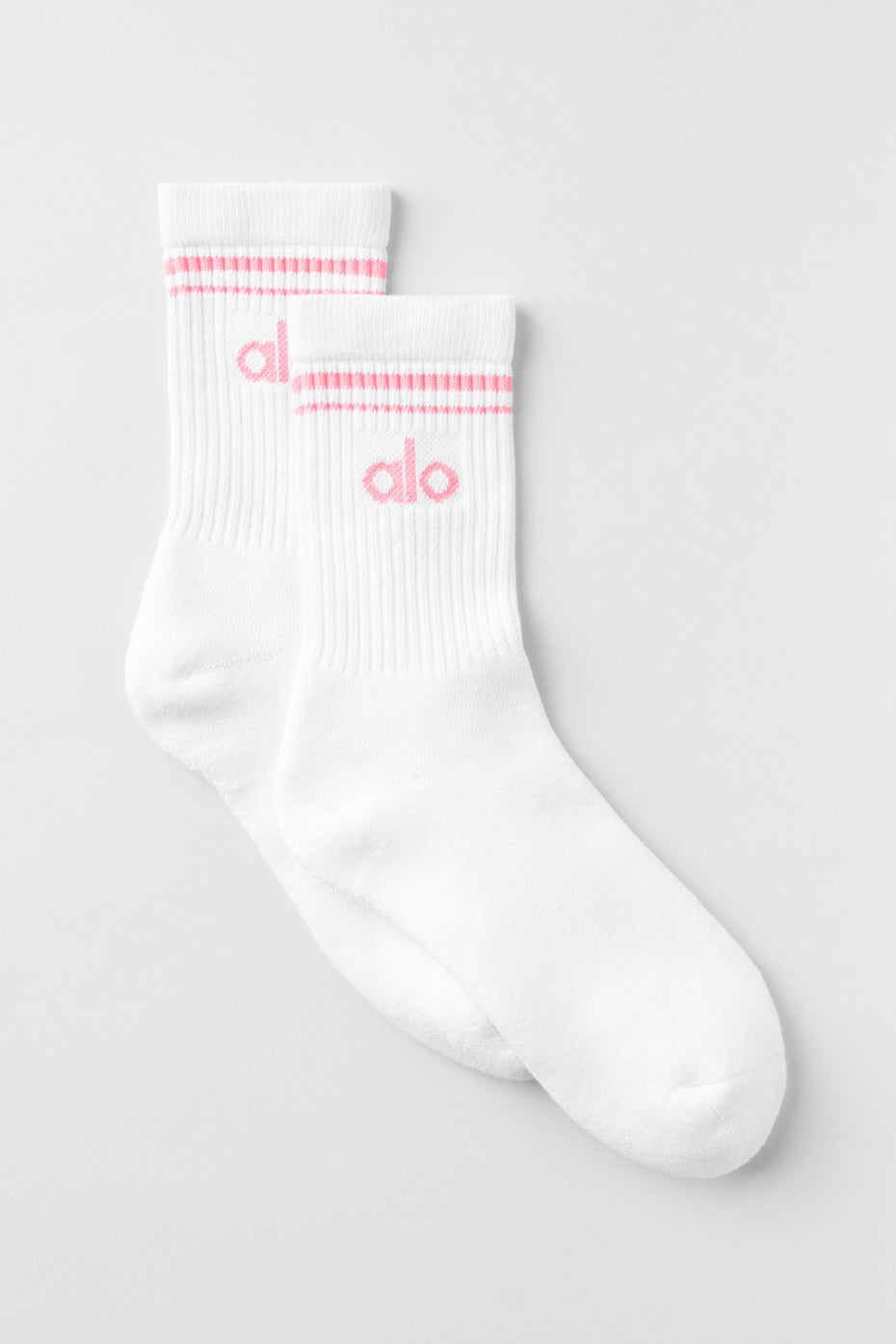 Unisex Half-Crew Throwback Sock - White/Neon Bubblegum